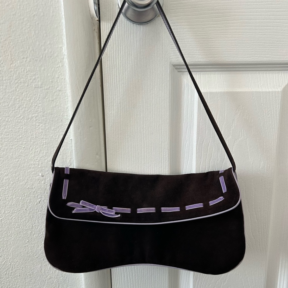 Miu Miu vintage Rare brown bow suede bag